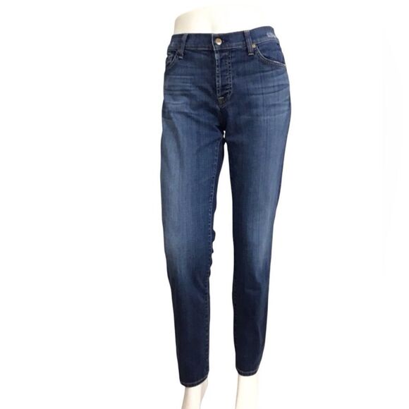 7 For All Mankind Josefina Boyfriend Straight Leg Jeans Size 31 - Picture 1 of 10